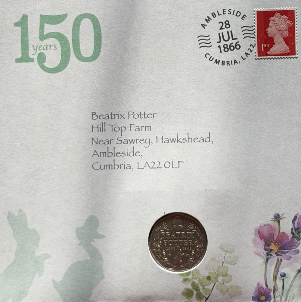 2016 Beatrix Potter FDC 50p  coin collectible - Main Image 3
