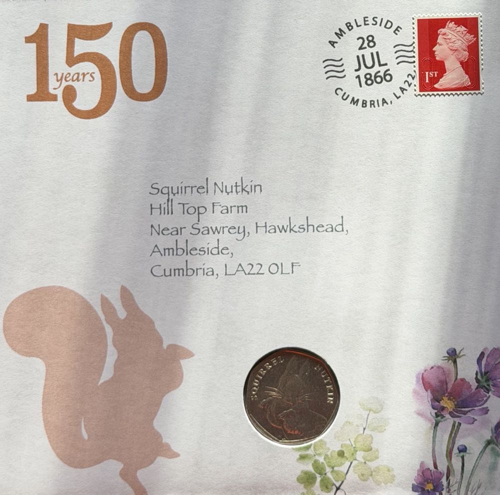 2016 Squirrel Nutkin FDC 50p  coin collectible - Main Image 3