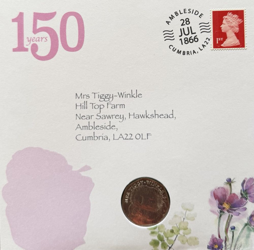 2016 Mrs Tiggy-Winkle FDC 50p  coin collectible - Main Image 3