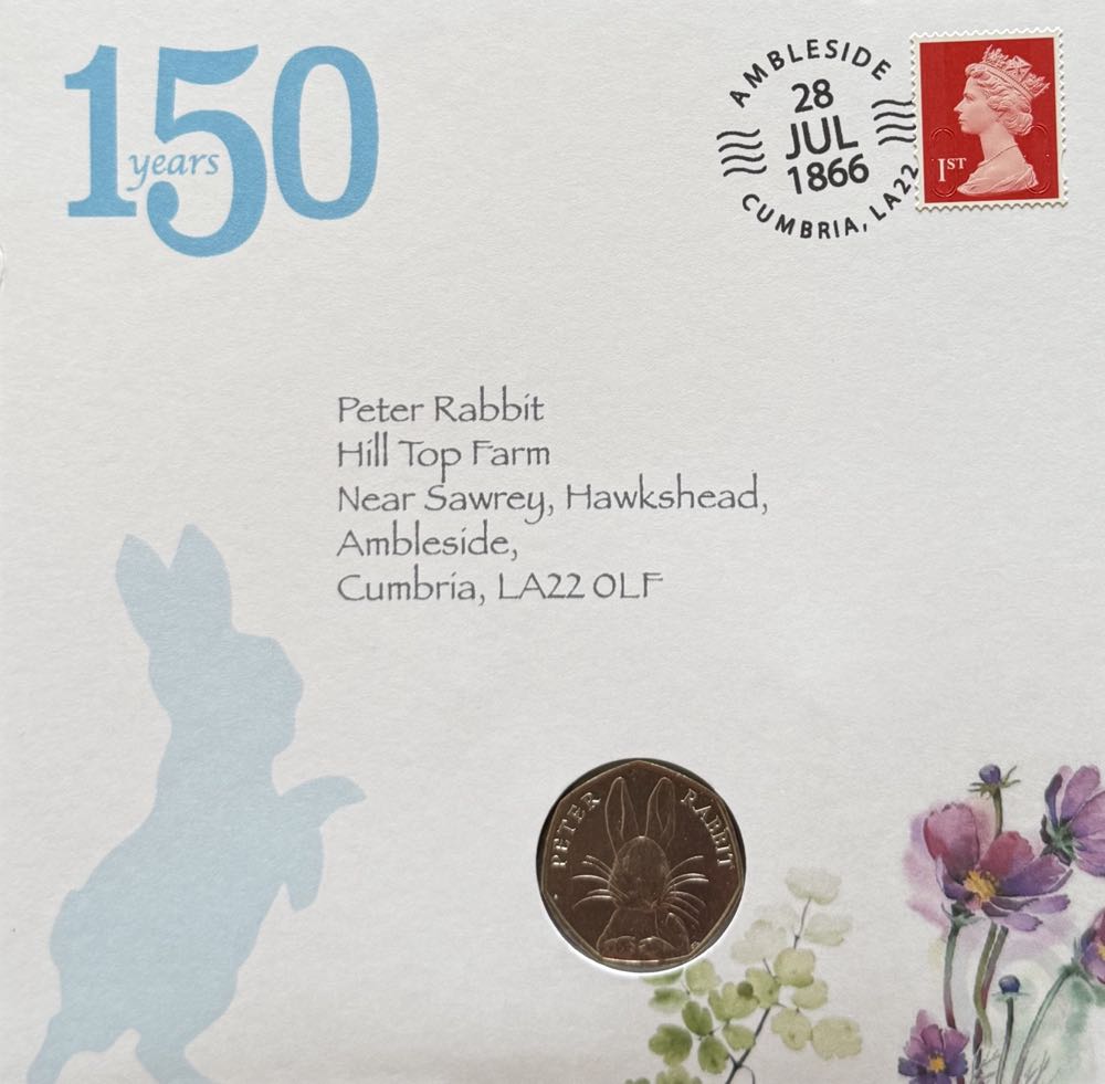 2016 Peter Rabbit FDC 50p  coin collectible - Main Image 3