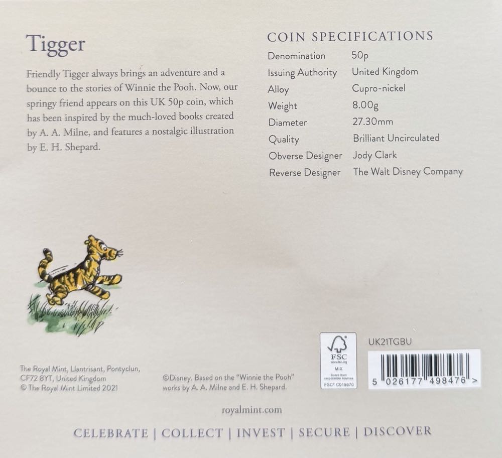 2021 Tigger 50p (2)  coin collectible - Main Image 4