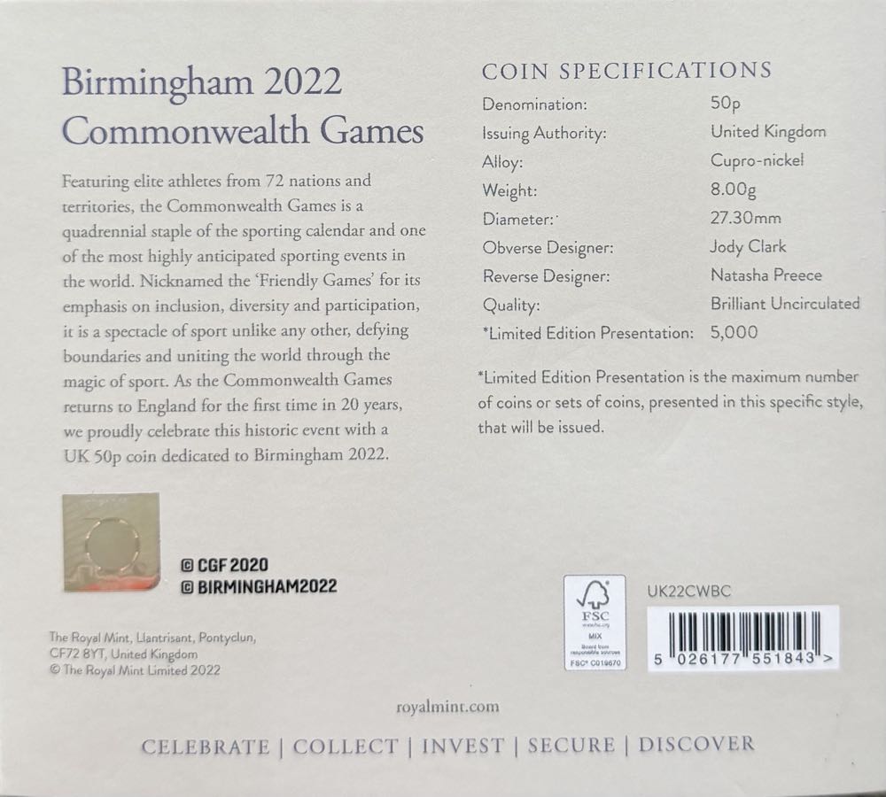 2022 Birmingham - Team Wales 50p  coin collectible - Main Image 4