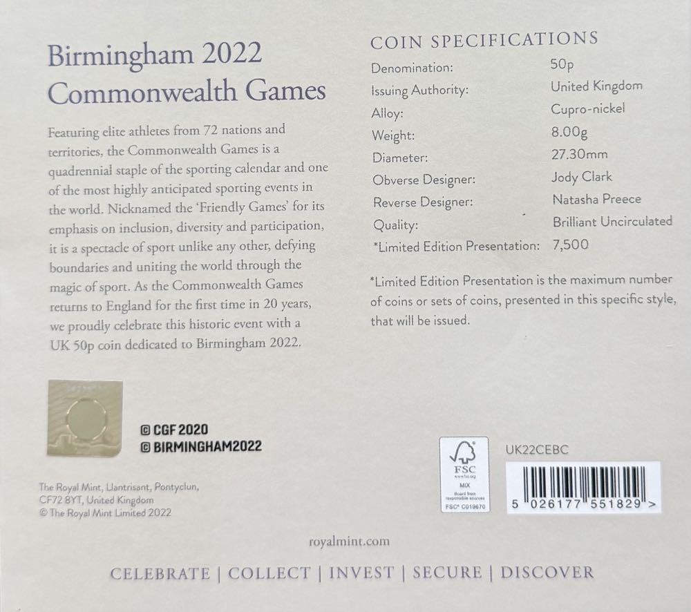 2022 Birmingham - Team GB 50p  coin collectible - Main Image 4
