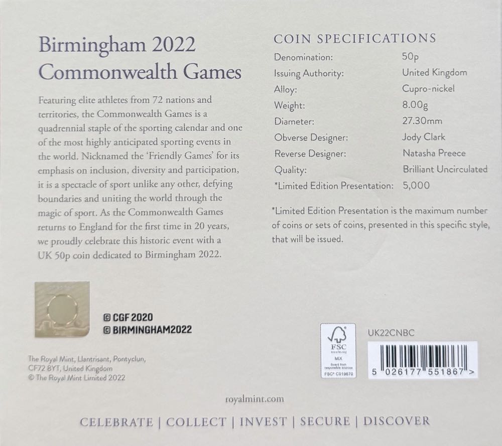 2022 Birmingham - Team Northern Ireland 50p  coin collectible - Main Image 4