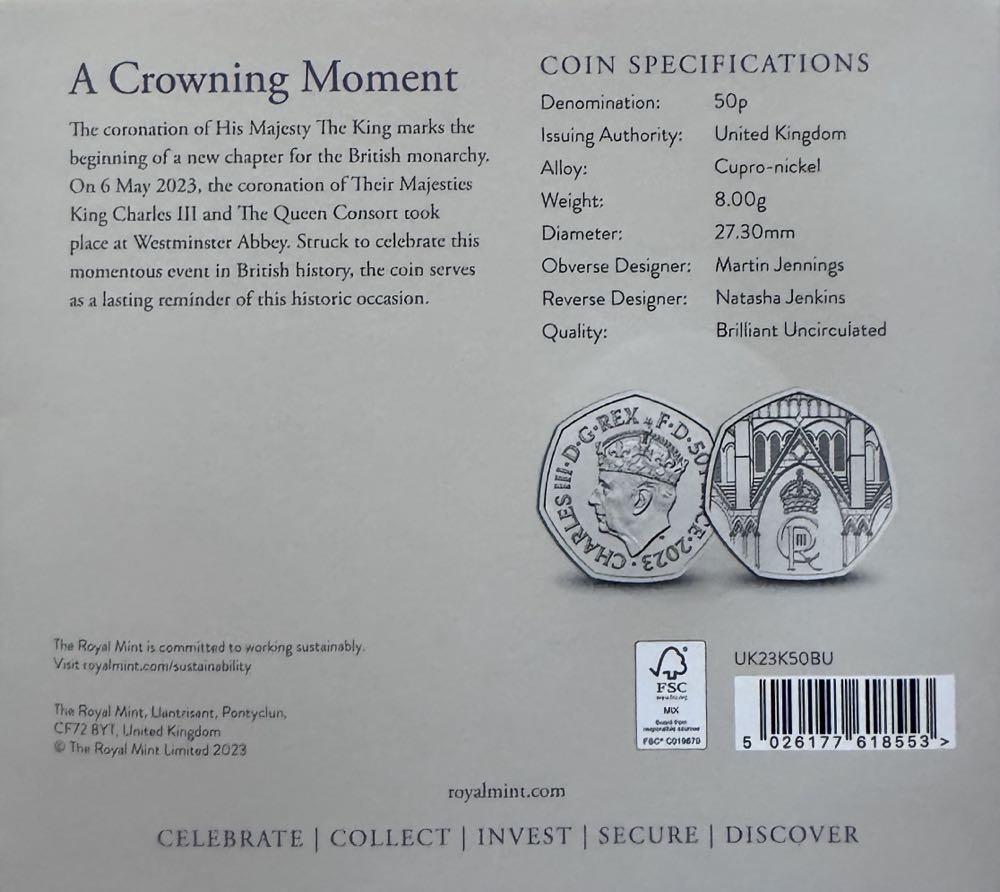 2023 Charles III Coronation 50p  coin collectible - Main Image 4