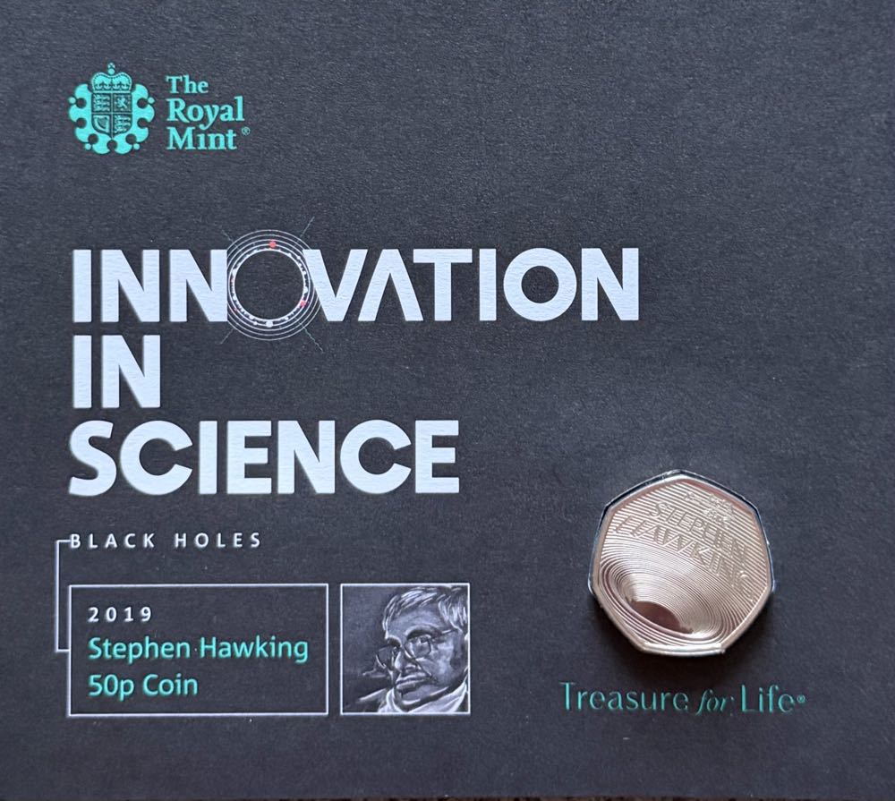 2019 Stephen Hawking 50p (2)  coin collectible - Main Image 3
