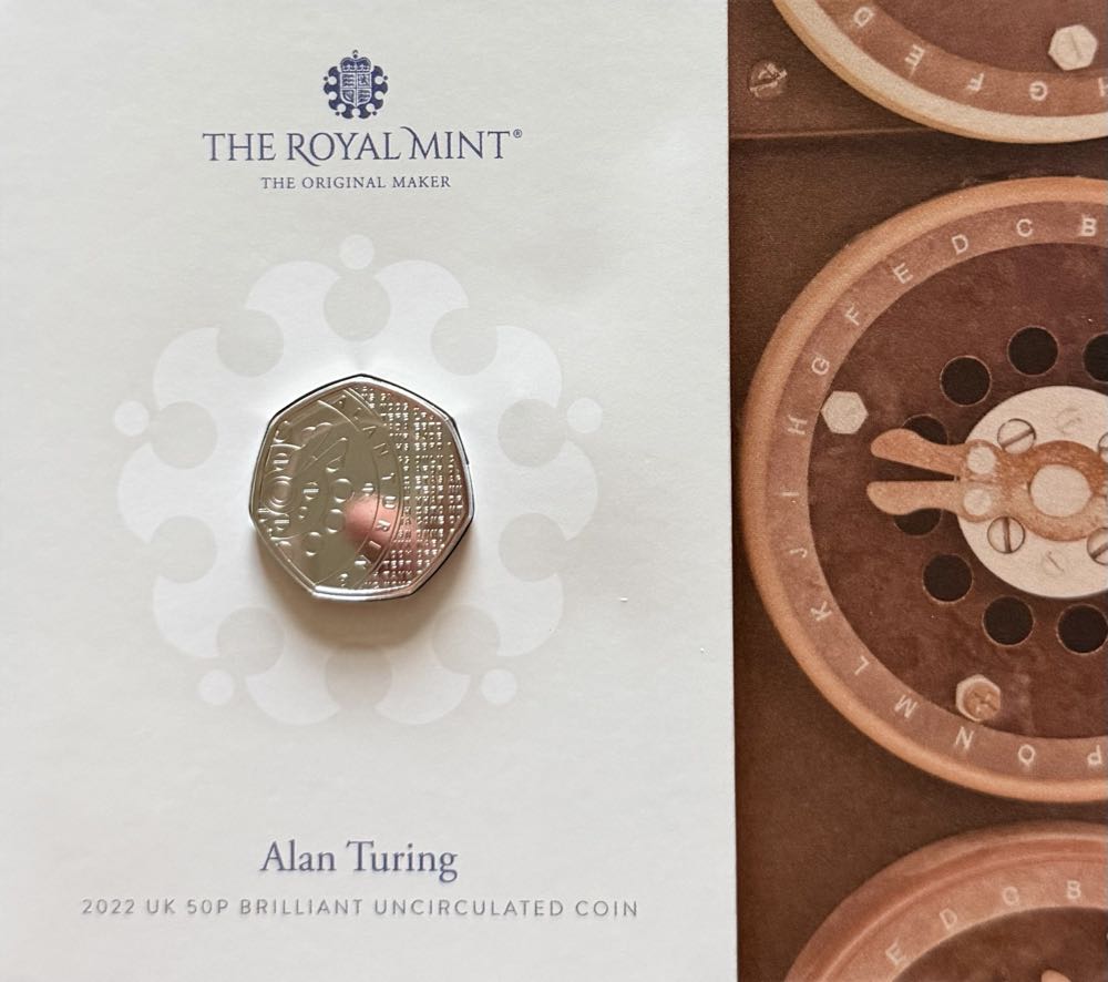2022 Alan Turing 50p  coin collectible - Main Image 3