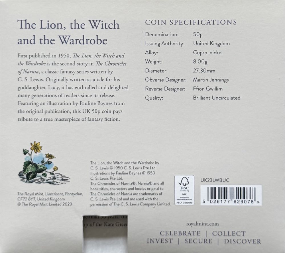 2023 Narnia 50p  coin collectible - Main Image 4