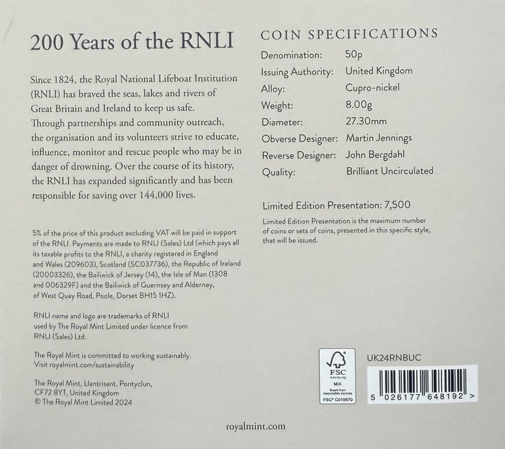 2024 RNLI 50p (2)  coin collectible - Main Image 4