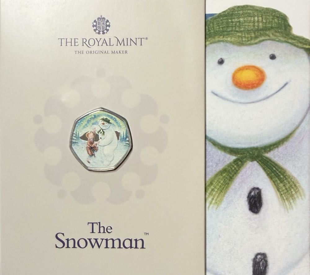 2023 The Snowman Colour 50p  coin collectible - Main Image 3