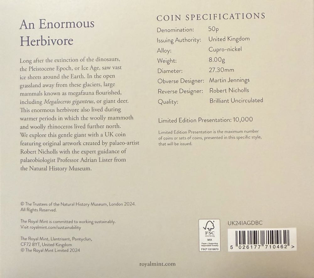 2024 Giant Deer Colour 50p  coin collectible - Main Image 4