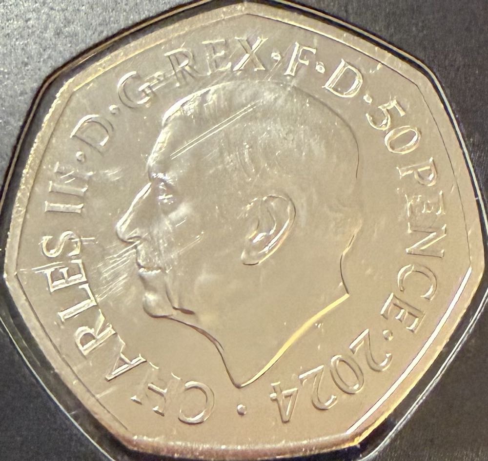 2024 Woolly Rhinoceros Colour 50p  coin collectible - Main Image 2