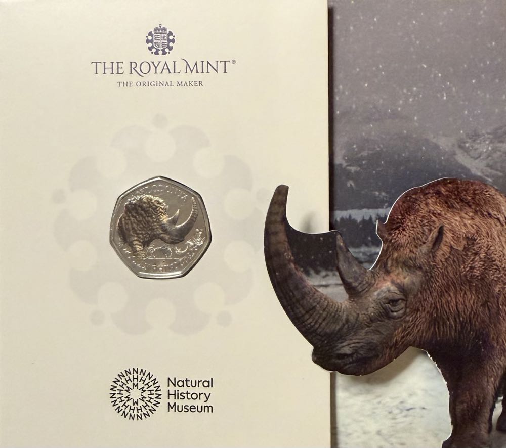 2024 Woolly Rhinoceros Colour 50p  coin collectible - Main Image 3