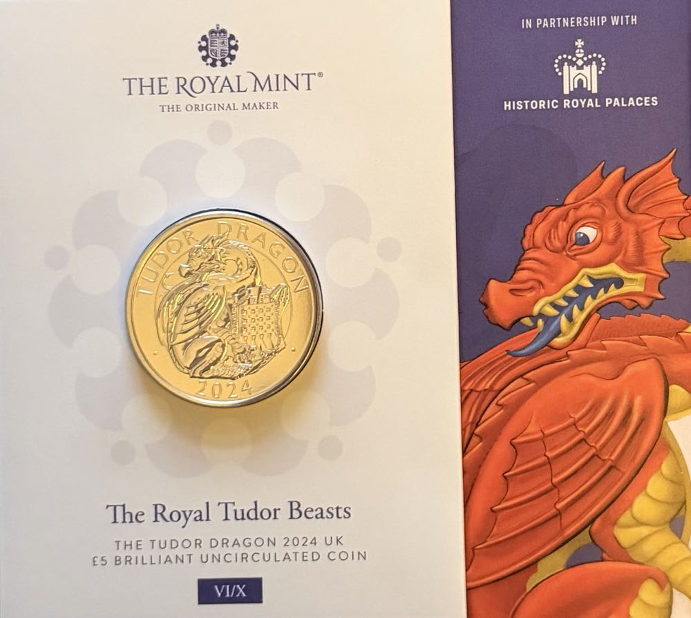 2024 The Tudor Dragon £5  coin collectible - Main Image 3