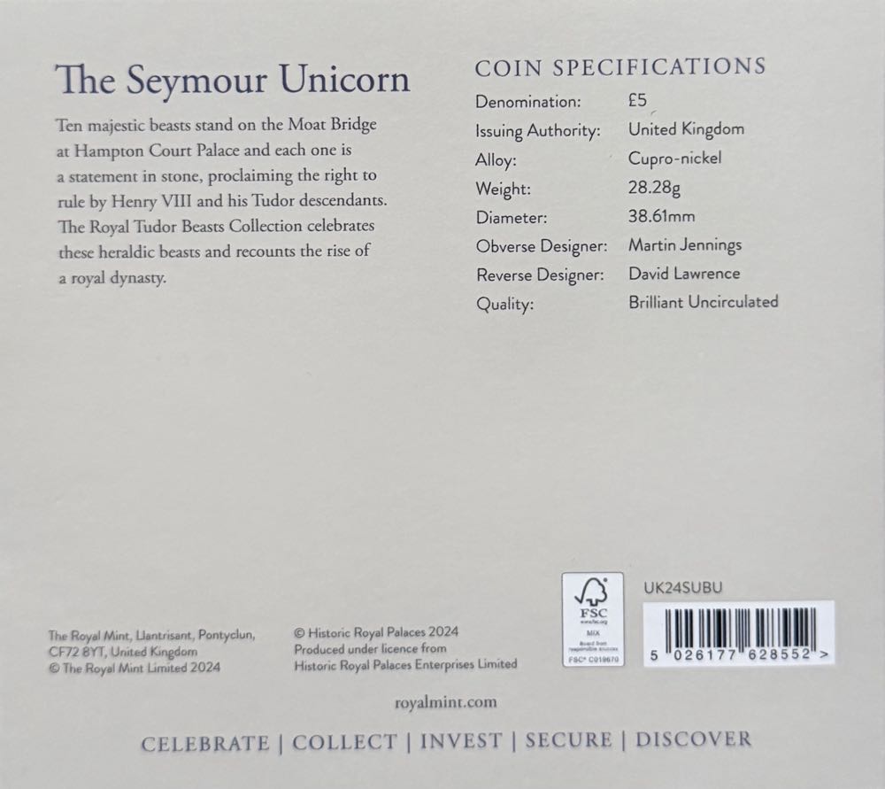 2024 The Seymour Unicorn £5  coin collectible - Main Image 4