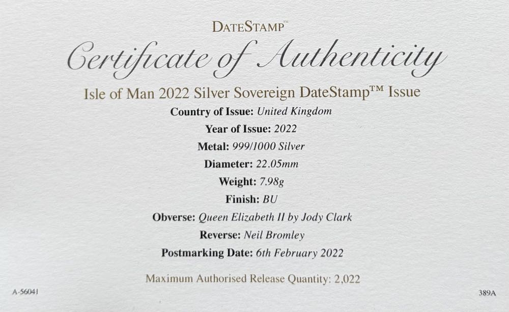 2022 Silver Sovereign Datestamp  coin collectible - Main Image 3