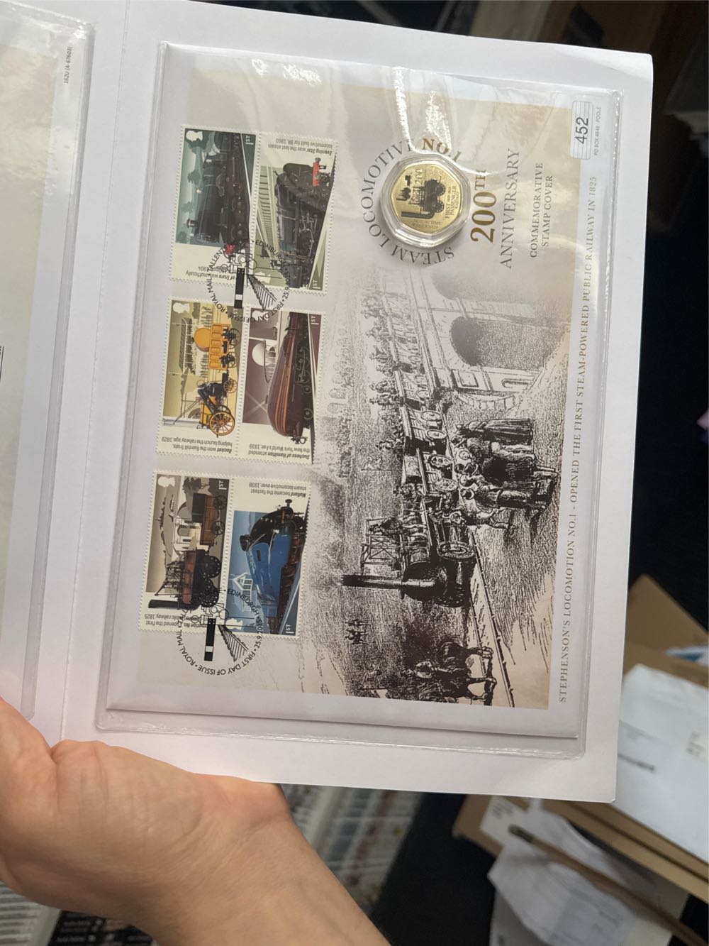 Steam Locomotive No.1 UK Coin and Stamp Cover  coin collectible - Main Image 2