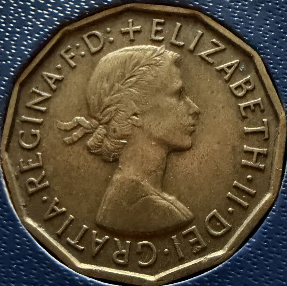 1958 Elizabeth II Three Pence  coin collectible - Main Image 2