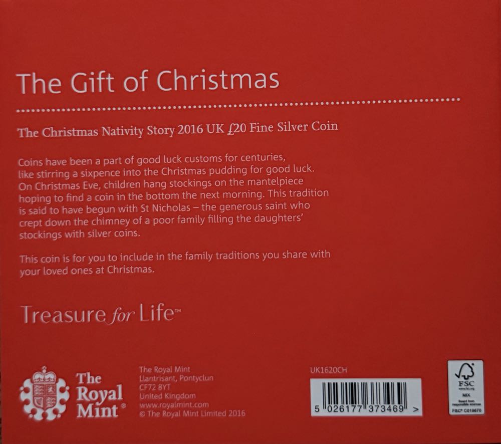 2016 The Christmas Nativity Story £20  coin collectible - Main Image 4