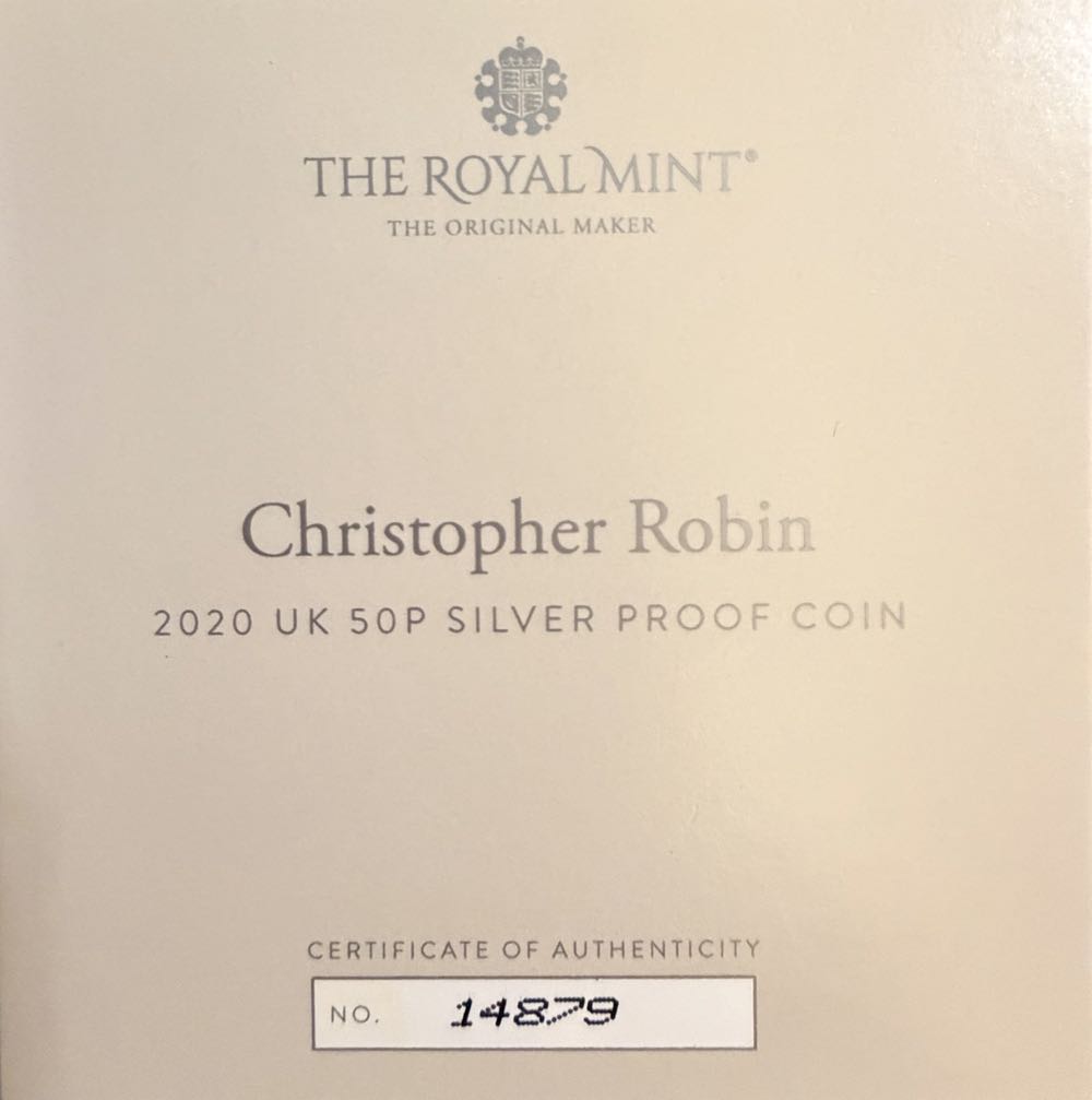 2020 Christopher Robin Silver 50p  coin collectible - Main Image 3