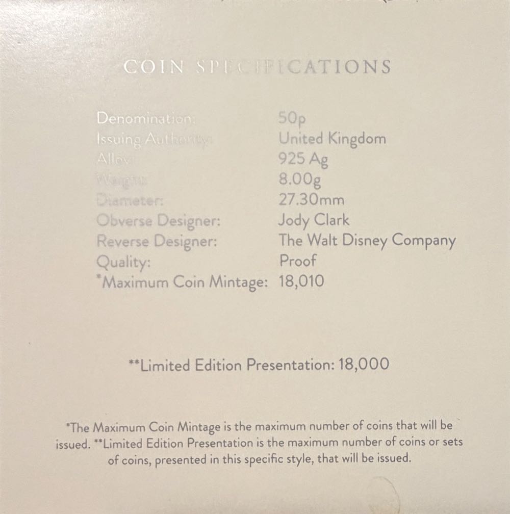 2020 Christopher Robin Silver 50p  coin collectible - Main Image 4