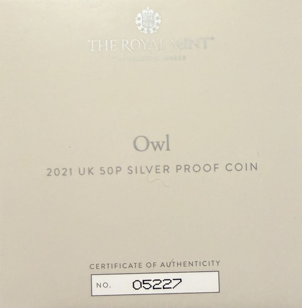 2021 Owl Silver 50p  coin collectible - Main Image 3