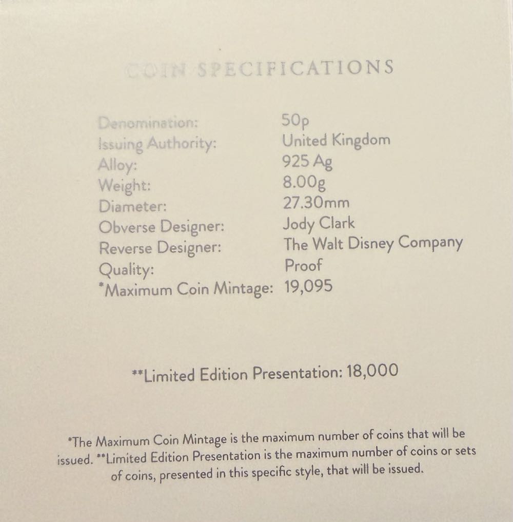 2021 Winnie The Pooh & Friends Silver 50p  coin collectible - Main Image 4