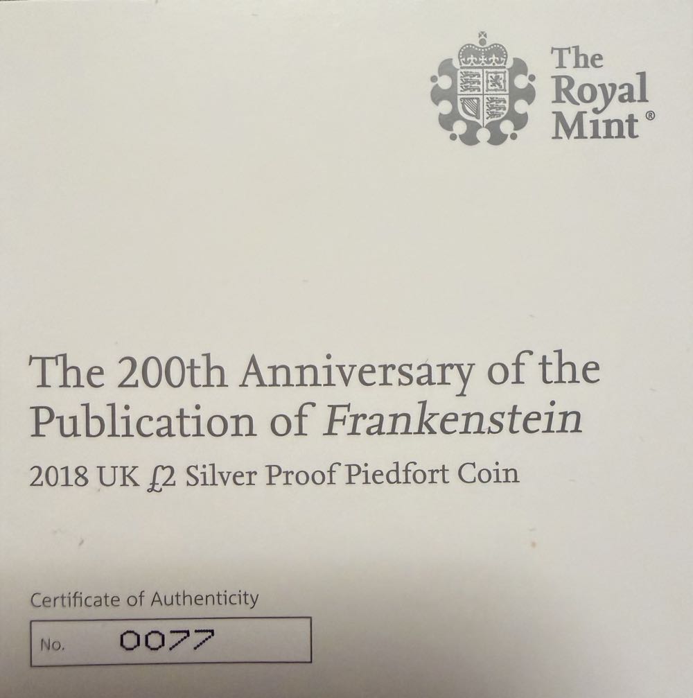 2018 Frankenstein £2  coin collectible - Main Image 3