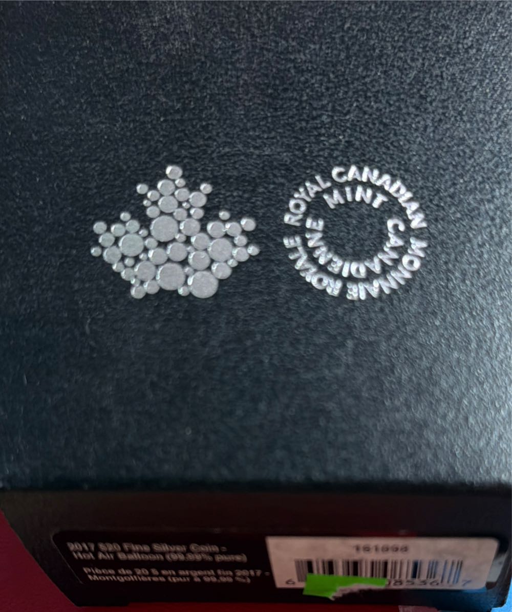 2017 $20 Fine Silver Coin Hot Air balloons  coin collectible [Barcode 623932085367] - Main Image 2