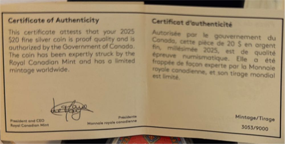 Pysanka 2025 $20 1 Oz Fine Silver Proof Coin  coin collectible [Barcode 623932118362] - Main Image 3