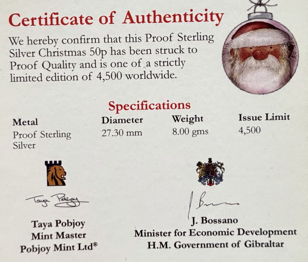 2018 Father Christmas 50p  coin collectible - Main Image 4