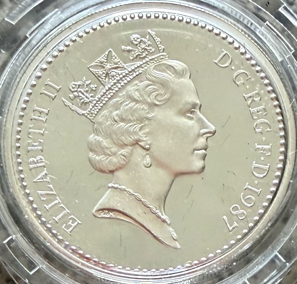 1987 English Oak Piedfort £1  coin collectible - Main Image 2