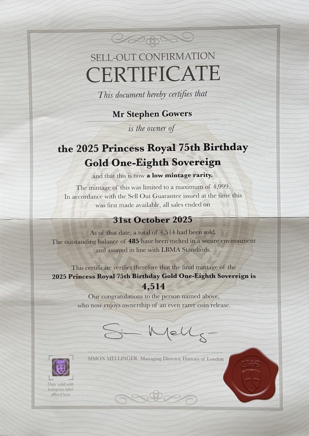 2025 Princess Royal 75th Birthday  coin collectible - Main Image 5