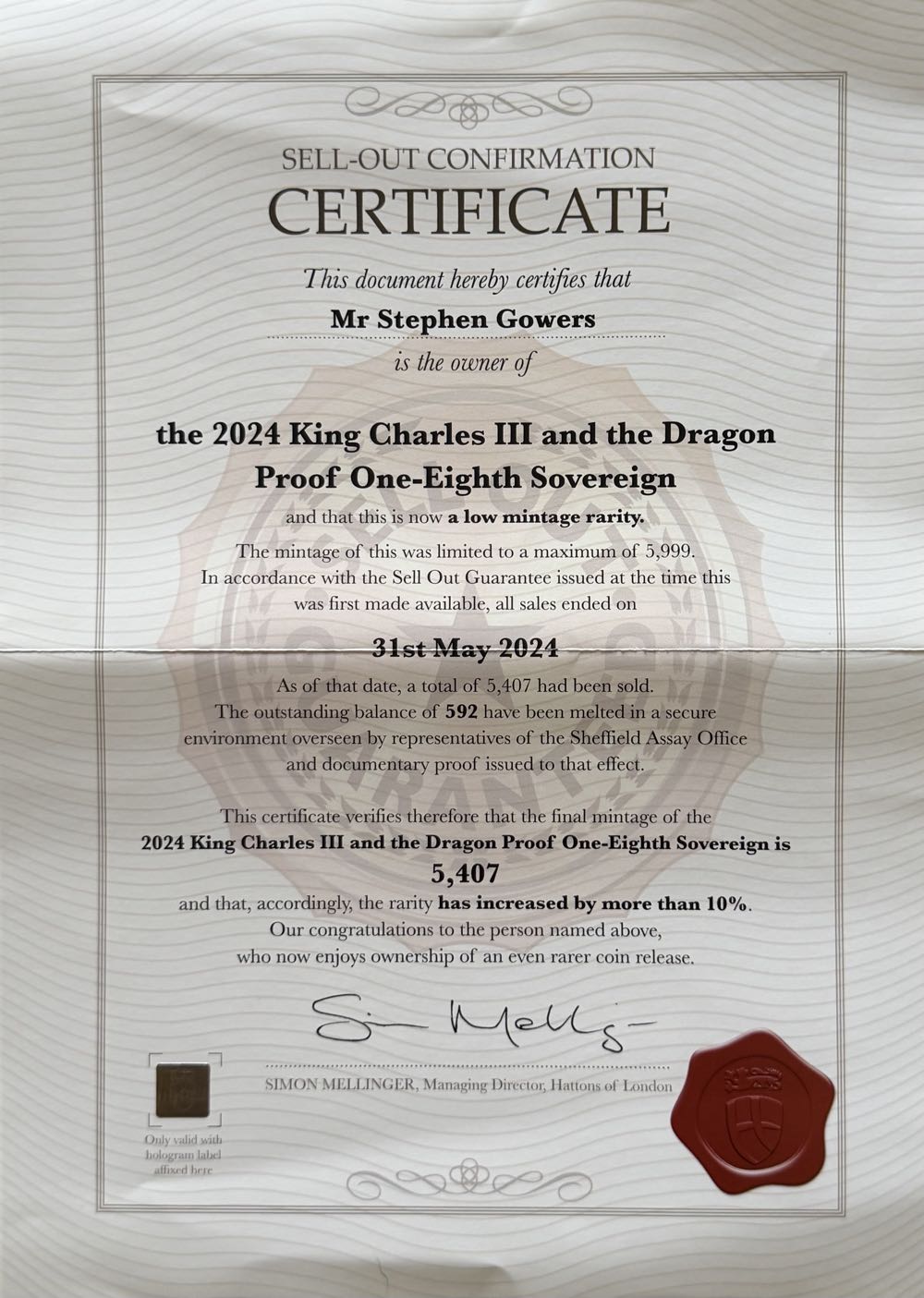 2024 Charles III And The Dragon  coin collectible - Main Image 5