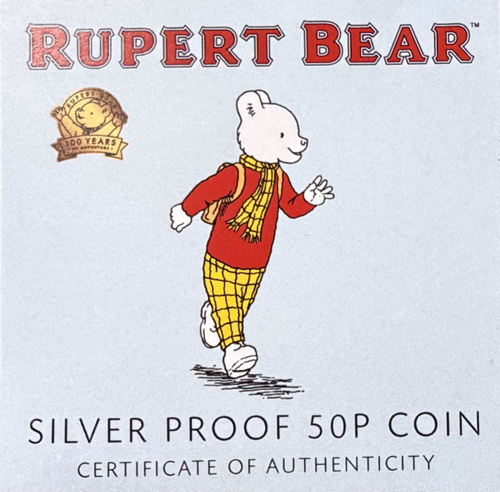 2020 Rupert Bear Silver 50p  coin collectible - Main Image 3