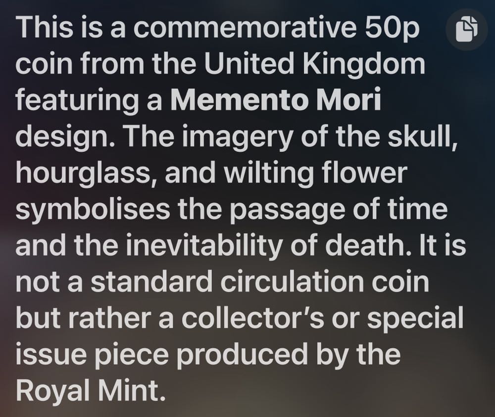 Memento Mori Gold Medal  coin collectible - Main Image 3