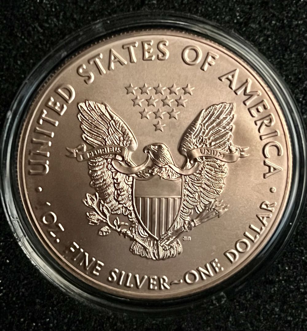AMERICAN SILVER EAGLE W/ BEJEWELED SPACE ROCKET  coin collectible - Main Image 2