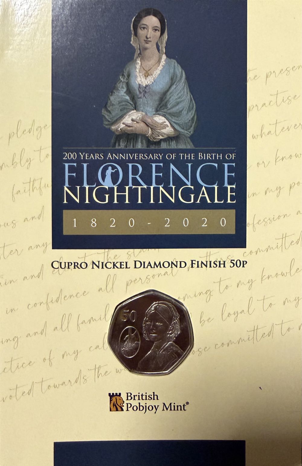 2020 Florence Nightingale 50p  coin collectible - Main Image 3