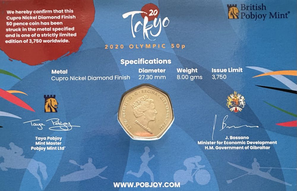 2021 Tokyo Olympics Sprinting 50p  coin collectible - Main Image 4