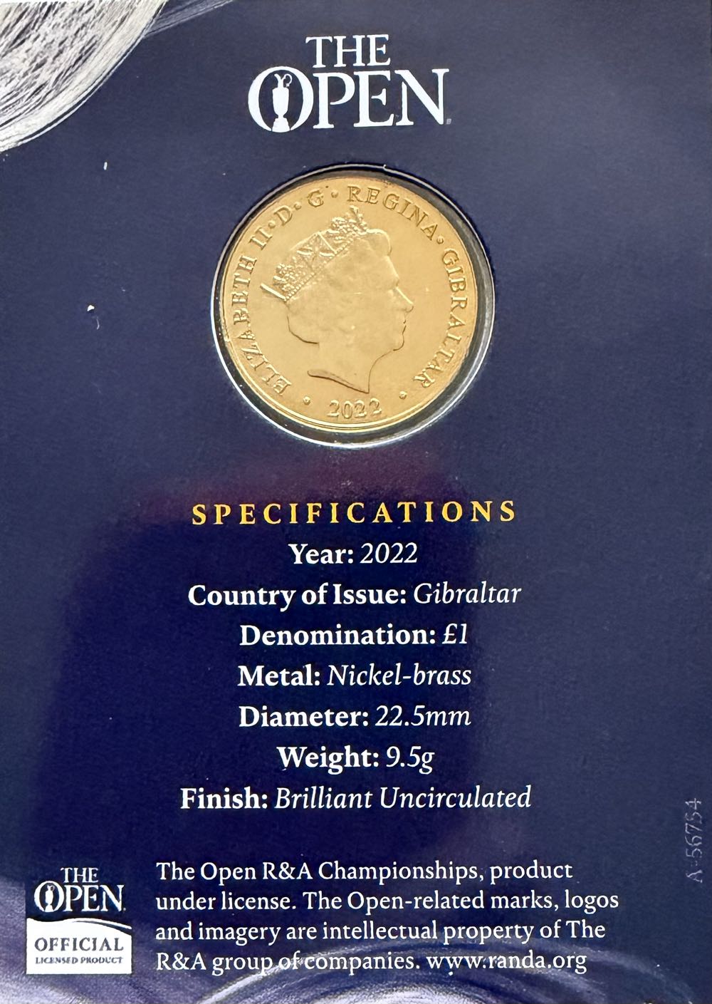 2022 The Open £1 (2)  coin collectible - Main Image 4