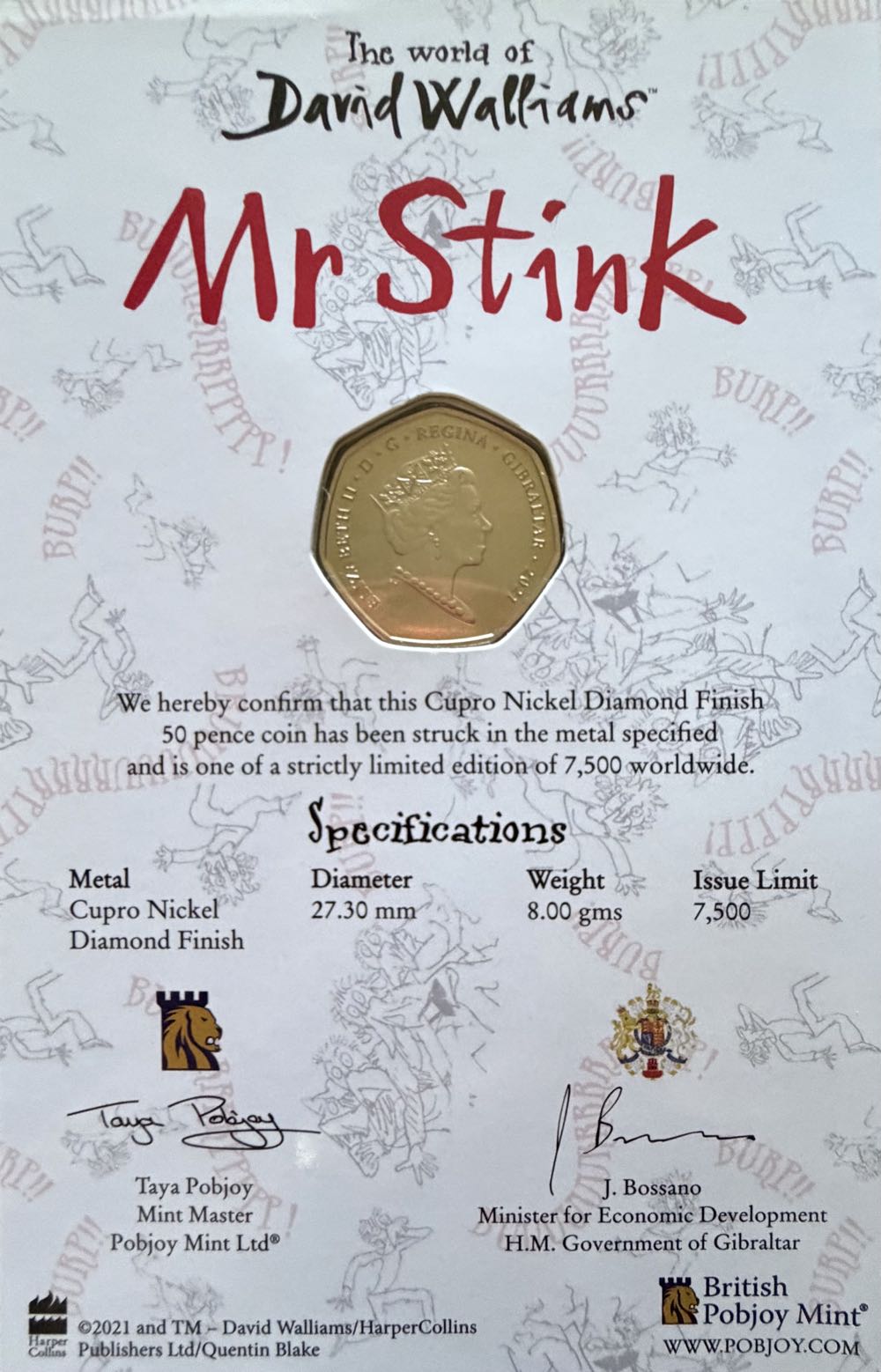 2021 Mr Stink 50p  coin collectible - Main Image 4