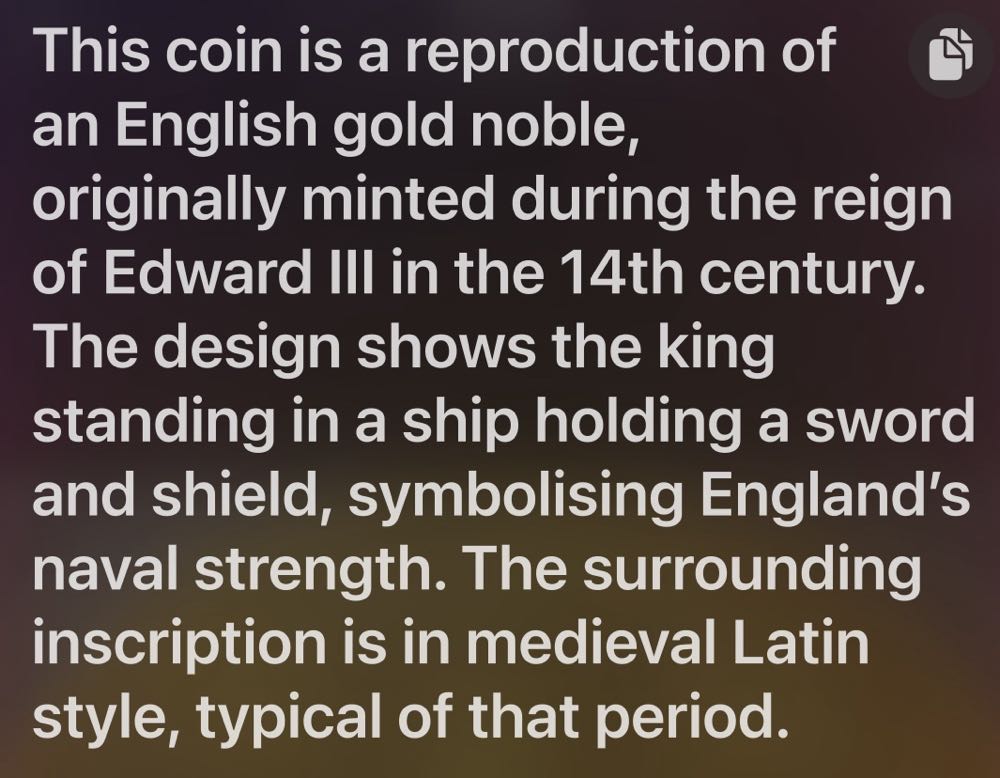 King Henry Gold Ryal Replica Medal  coin collectible - Main Image 3