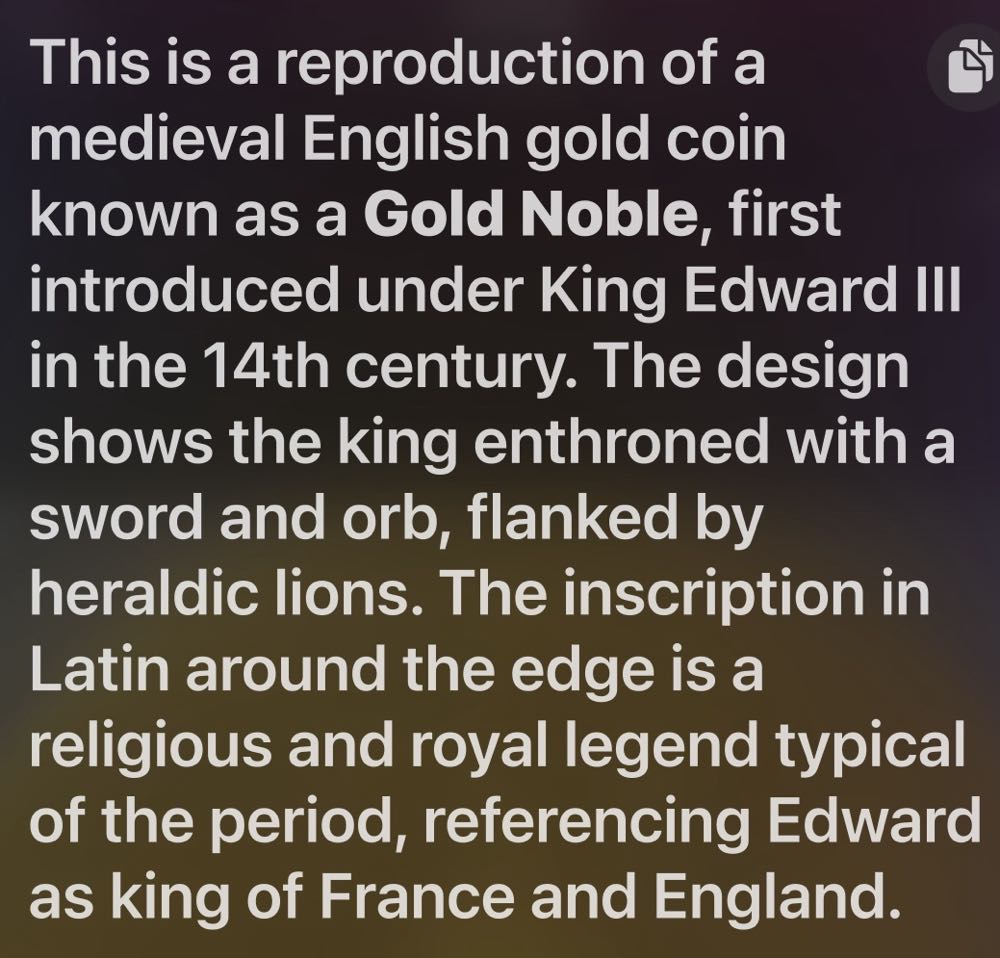 Edward III Double Leopard Replica Medal  coin collectible - Main Image 3