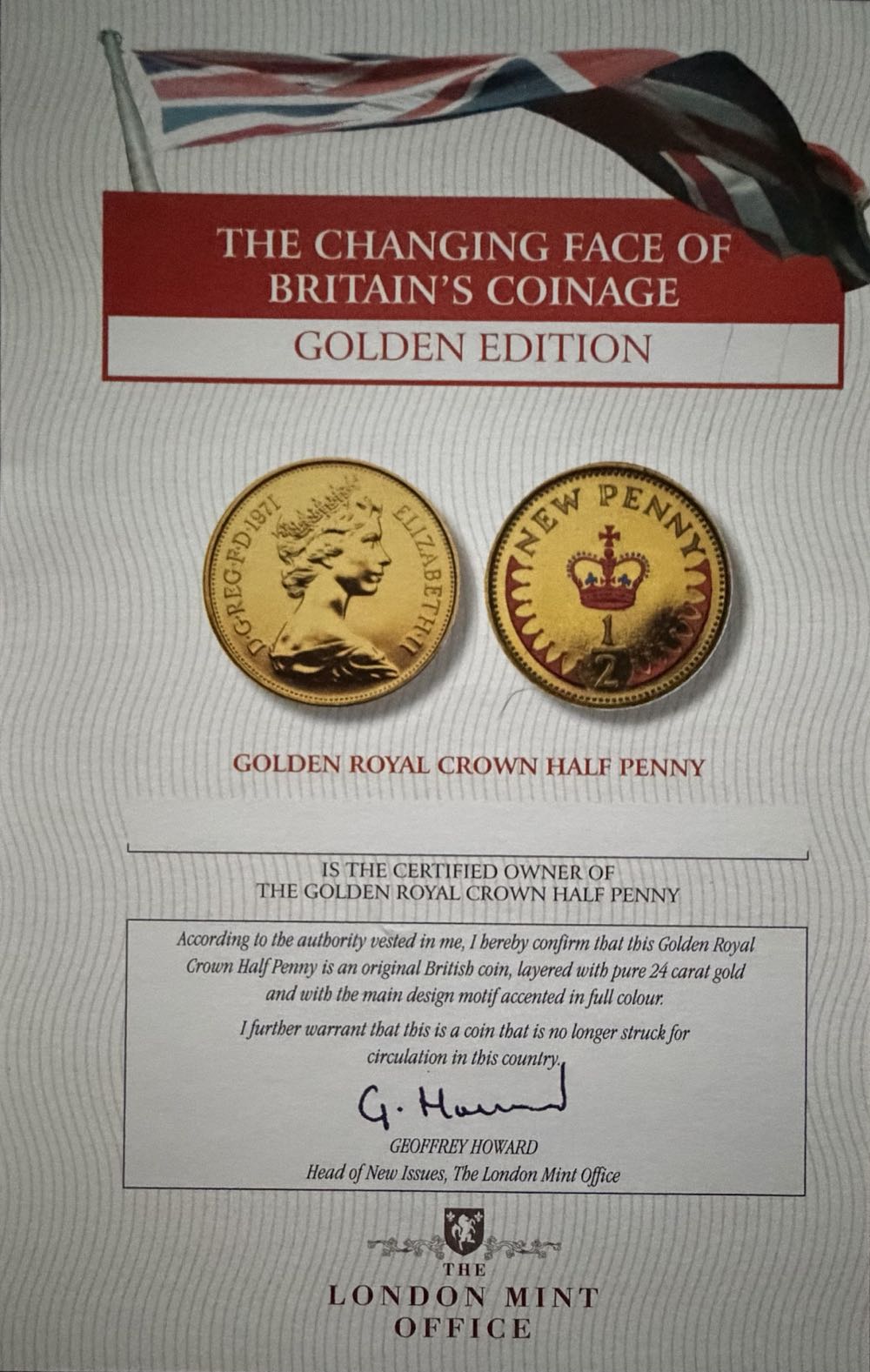 1979 Half New Penny Coloured  coin collectible - Main Image 3