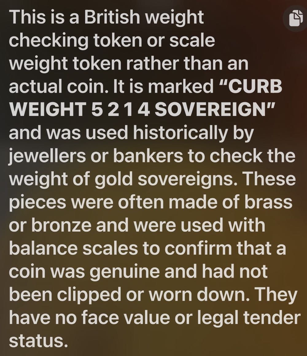 1821 Royal Mint Sovereign Weight  coin collectible - Main Image 3