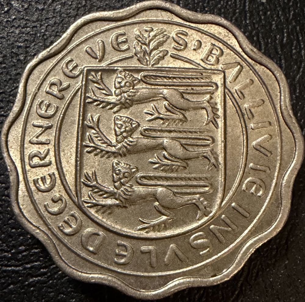 1959 Guernsey Cow Three Pence  coin collectible - Main Image 2