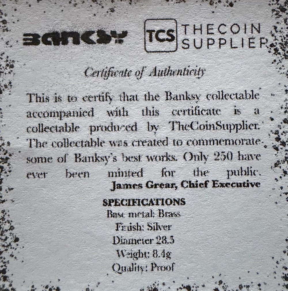 Banksy Medal  coin collectible - Main Image 3