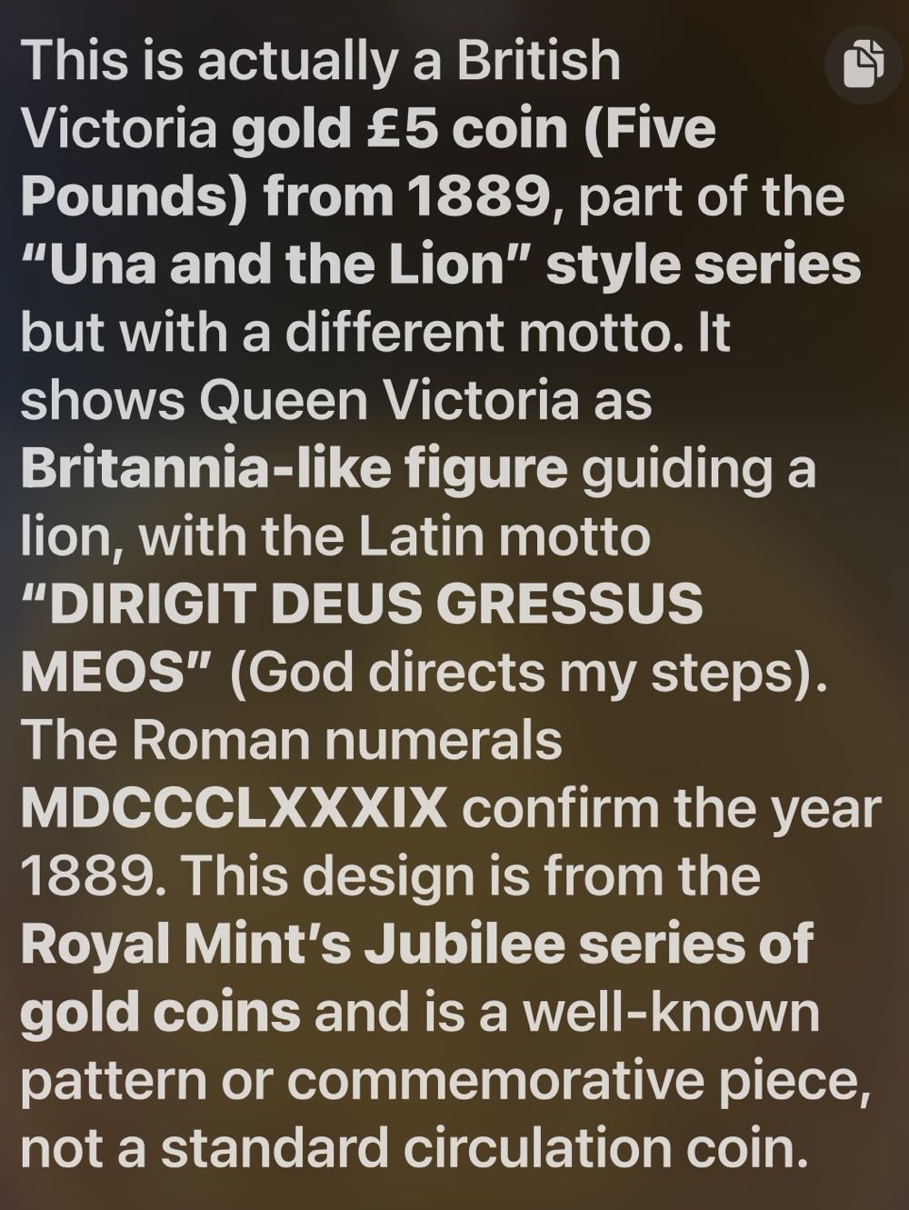 Victoria Una And The Lion Replica £5  coin collectible - Main Image 3