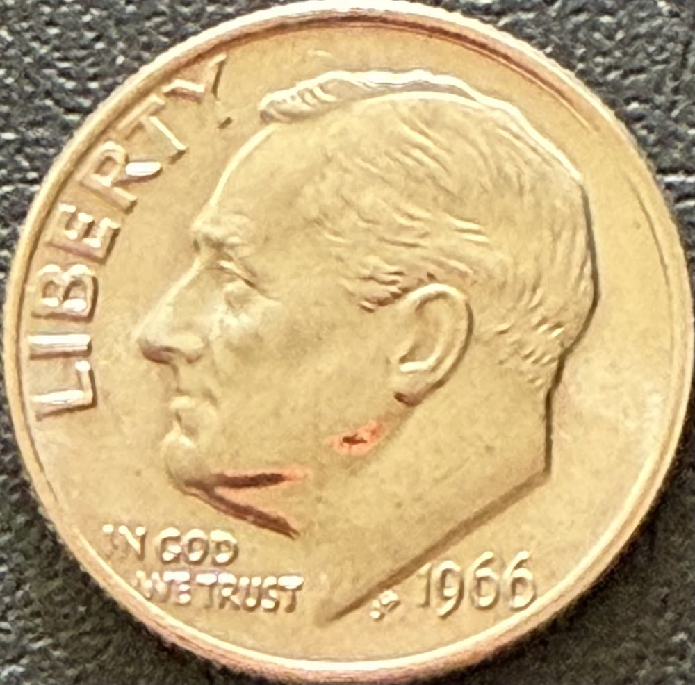 1966 Roosevelt Dime (3)  coin collectible - Main Image 2