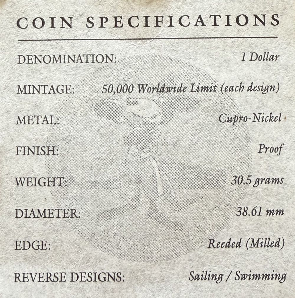 2000 Olympics Swimming $1  coin collectible - Main Image 3
